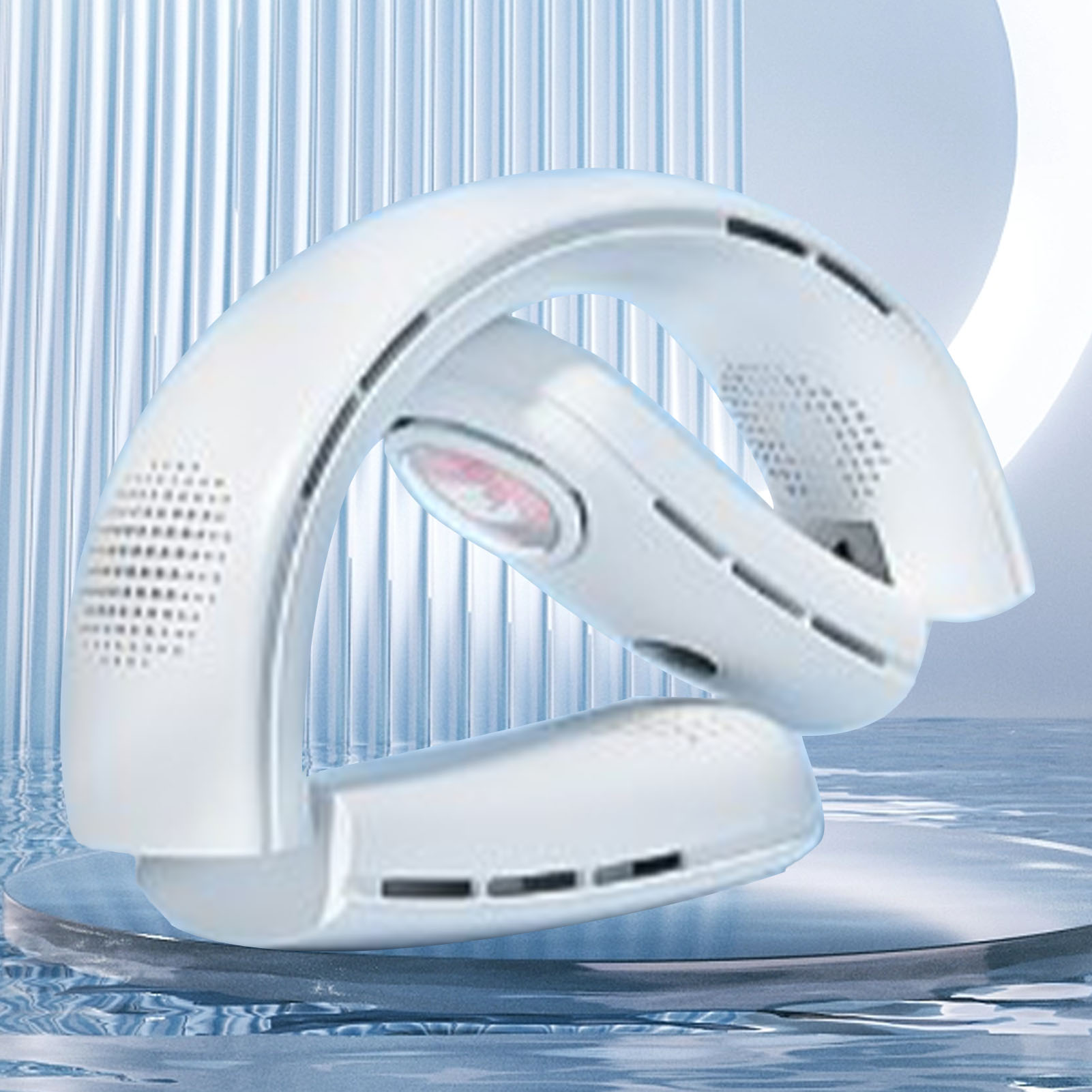 Neuer Faltbarer Nackenventilator, Usb-aufladbar, Mit Digitalanzeige, Leise Und Tragbar Für Den Einsatz Im Freien.