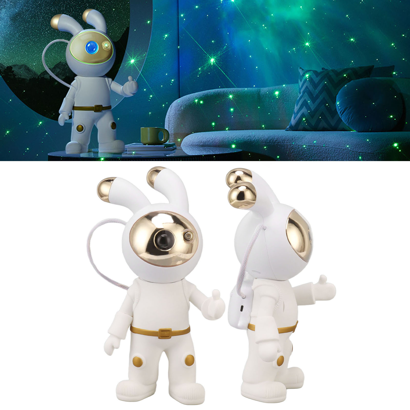 Weltraumhasen-projektorlampe Fürs Schlafzimmer, Nebelprojektorlampe Mit Fernbedienung, Usb-betrieben