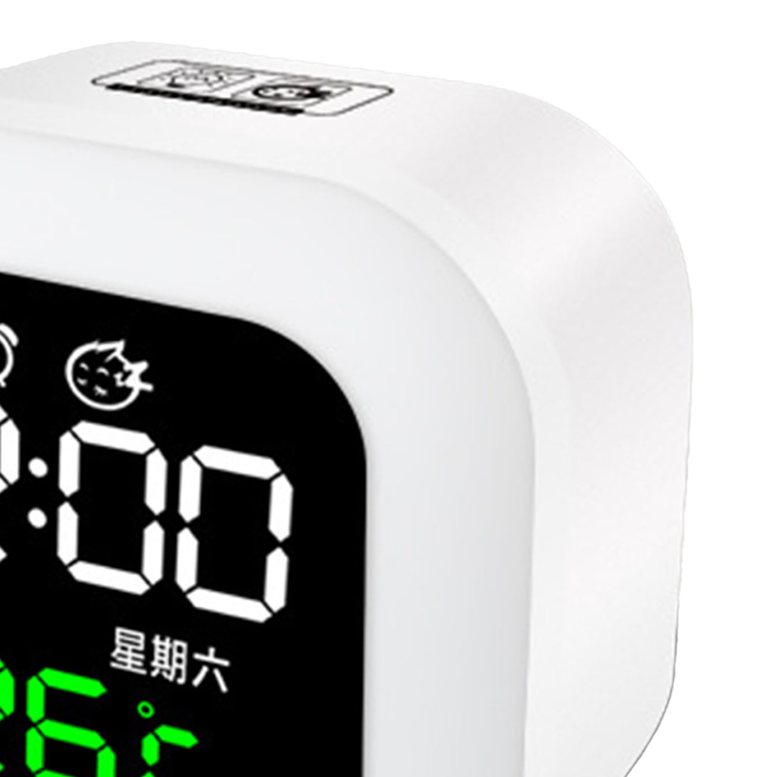 Led-spiegelwecker, Usb-aufladbar, Nachttischlampe Für Schüler/kinder, Elektronischer Wecker, Smart-uhr, Weiß.