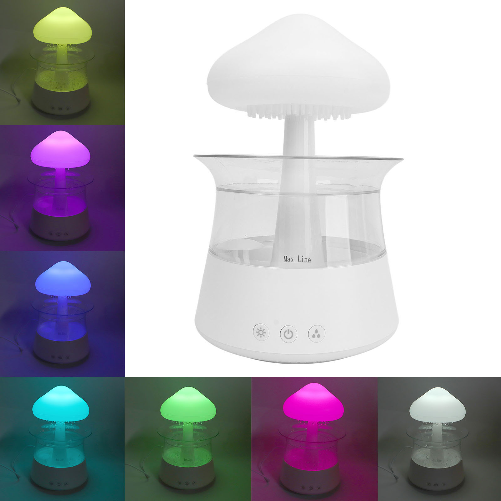 Luftbefeuchter In Form Einer Regenwolke, Pilz-regenwolkendiffusor, 7-farbiges Regenwolken-nachtlicht, Wolkenlampe Für Büro/schlafzimmer Zur Entspannung Und Zum Schlafen (weiß)