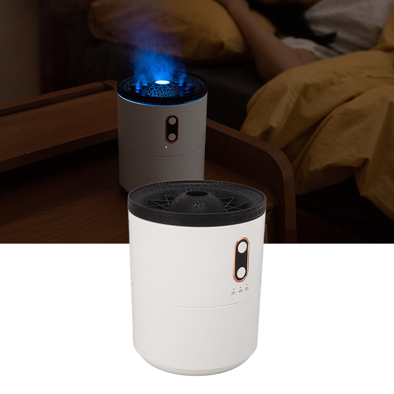 Fantastischer Luftbefeuchter In Form Einer Vulkanqualle, Flammen-luftbefeuchter, Usb-luftbefeuchter Für Zuhause, Geräuschloser Betrieb, Starker Nebel, Stimmungsvolles Licht
