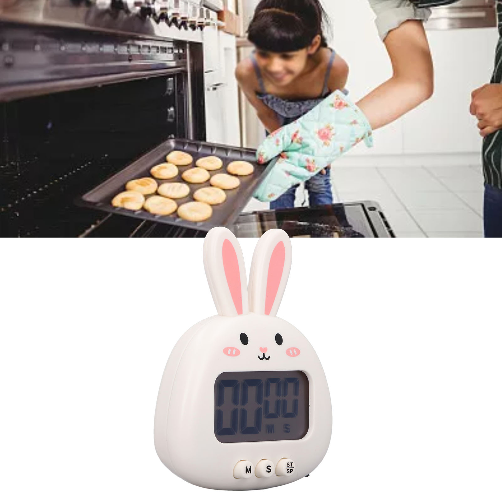 Elektronischer Timer, Timer Mit Tiermotiv, Ofentimer, Weißes Kaninchen