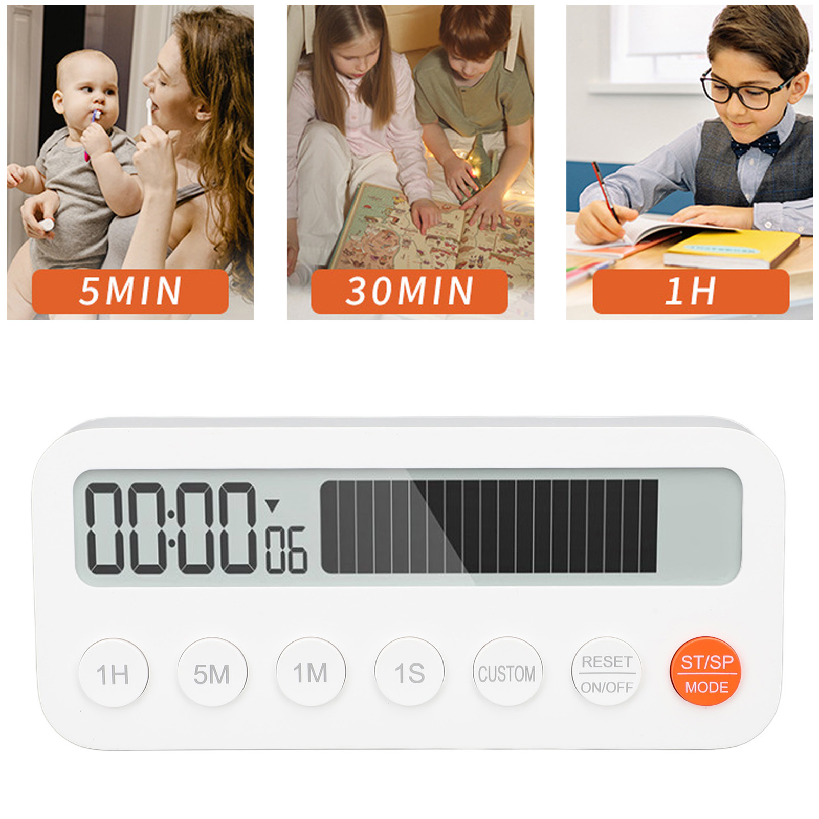 Visueller Zeitmanager Für Schüler Mit Einstellbarer Lautstärke, Magnetischem Countdown-timer, Küchentimer, Geeignet Für Das Zeitmanagement In Der Küche Und Beim Lernen.