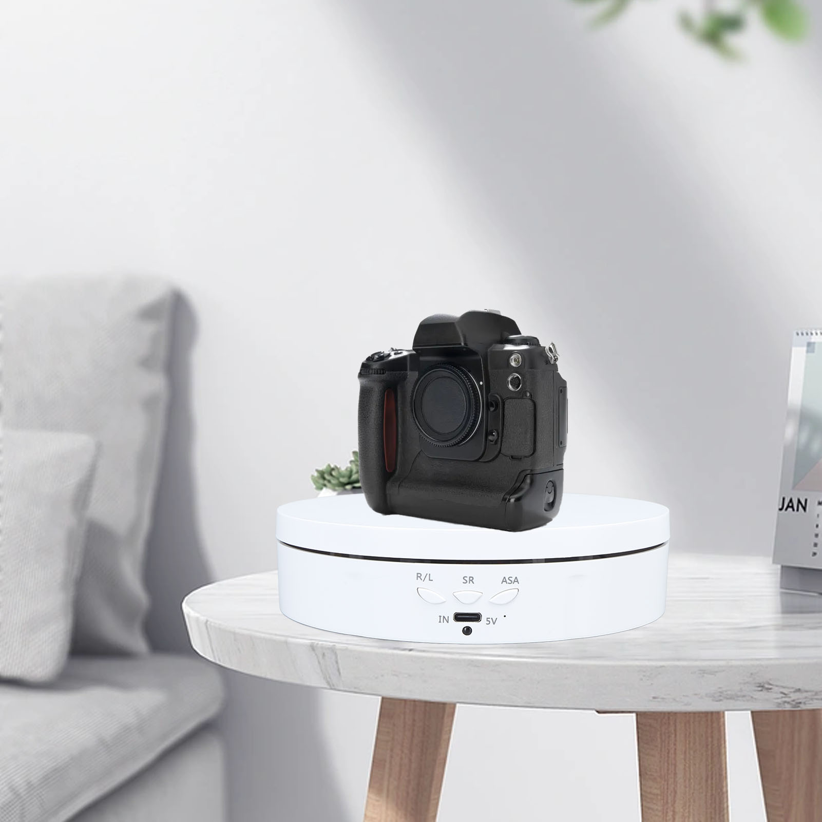 Intelligenter 2-in-1-drehteller Für Schmuck Mit Fernbedienung, Elektrischer Drehteller Für Ornamente, Drehbarer Präsentationsständer, 2-in-1 Weißer Automatischer Drehteller Mit Fernbedienung Für Live-
