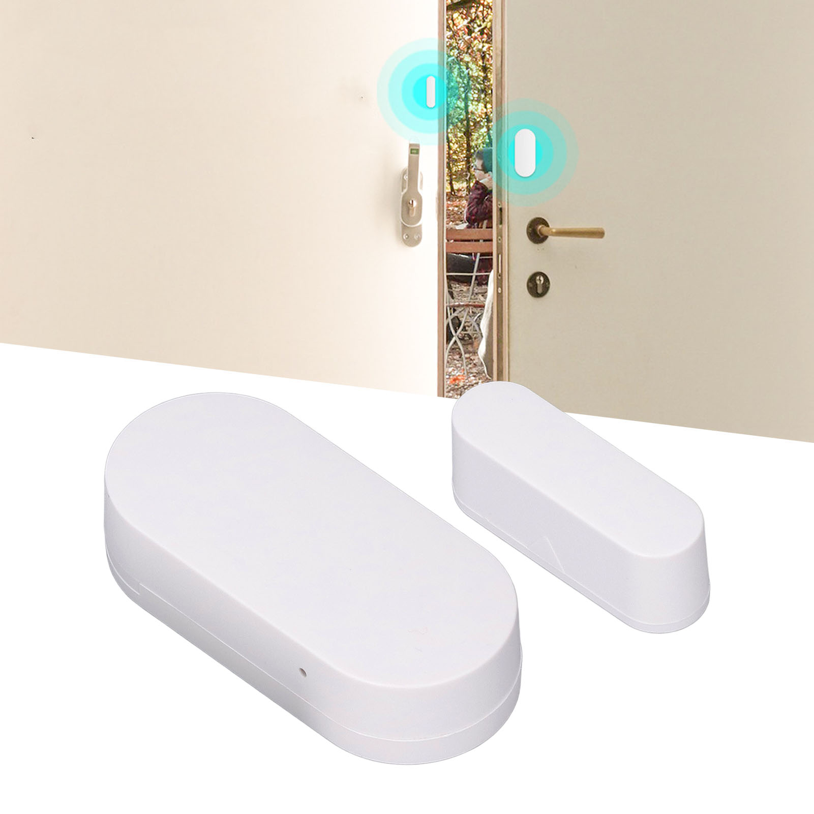 Intelligenter Magnetischer Türkontakt Mit Zigbee-technologie, Eingebautem Alarm Und Integrierter Batterie.