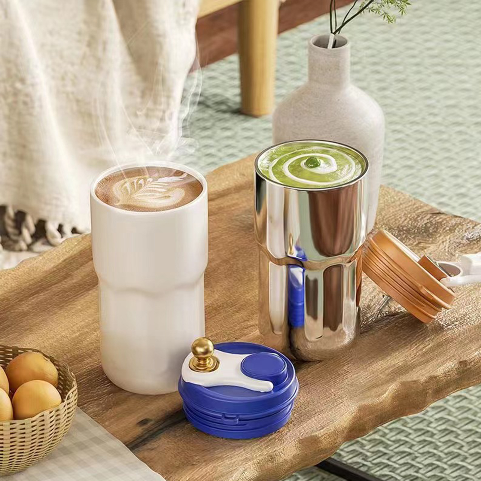 Intelligente Edelstahl-kaffeethermoskanne Fürs Büro, Hochwertiger Tragbarer Becher Für Heißes Und Kaltes Wasser, Ideal Für Studenten Und Autos.