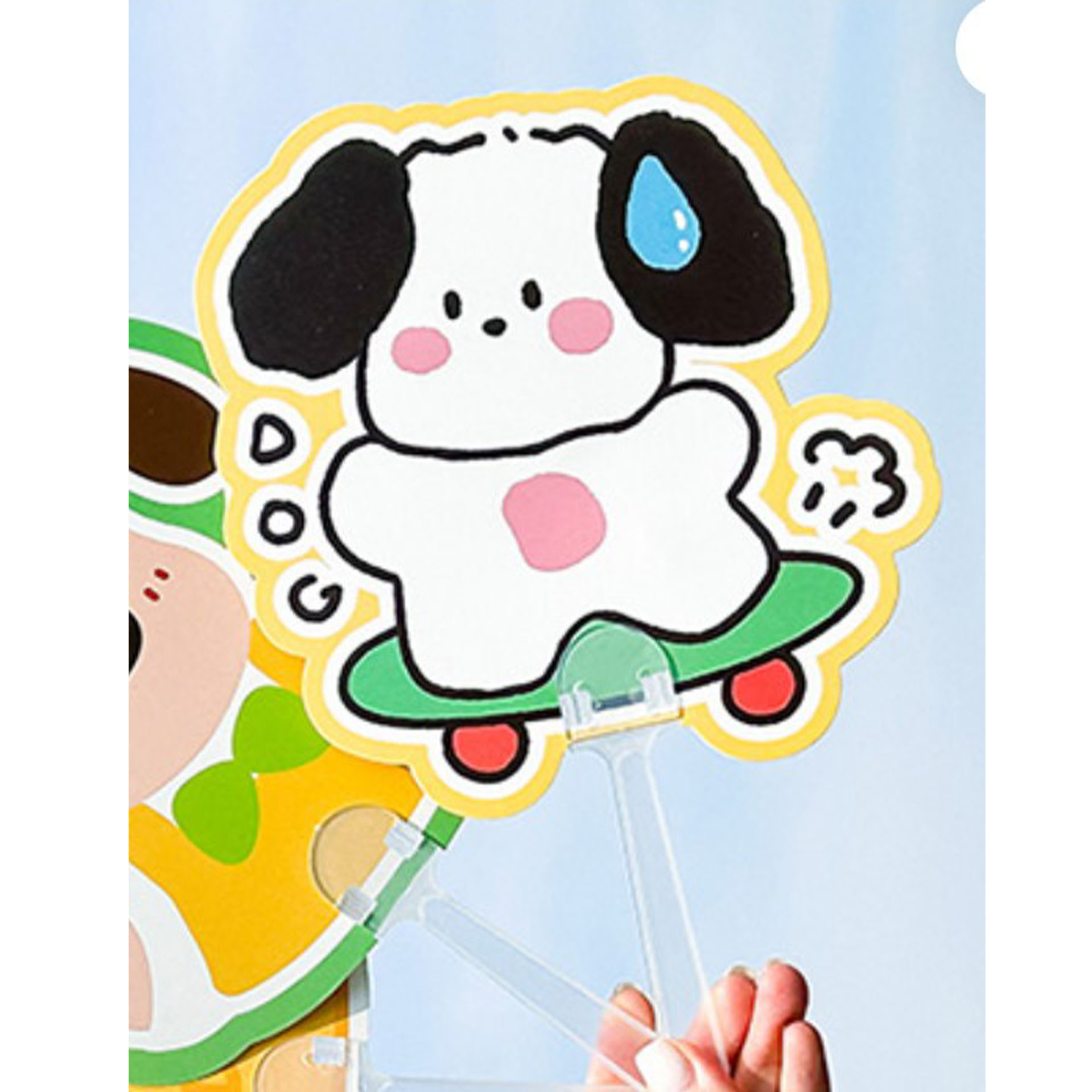 Origineller Mini-ventilator Mit Cartoon-motiv, Niedlicher Werbeventilator Für Den Sommer, Mini-ventilator Mit Griff, Tragbarer Kunststoffventilator, Kurbelventilator.