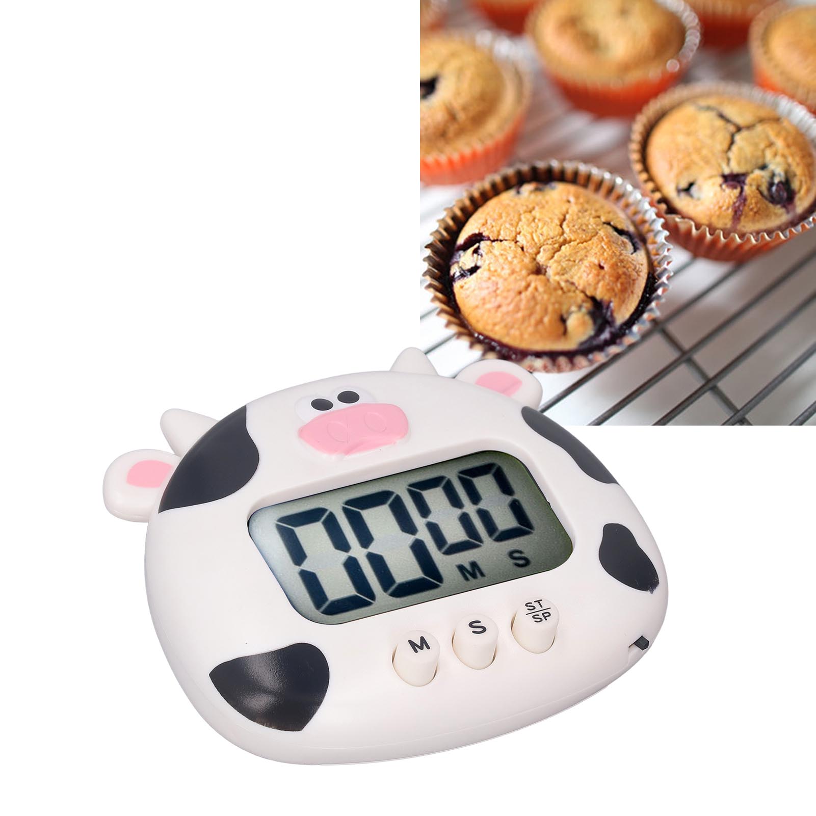 Elektronischer Timer, Ofentimer, Weiße Kuh, Zeichentricktier
