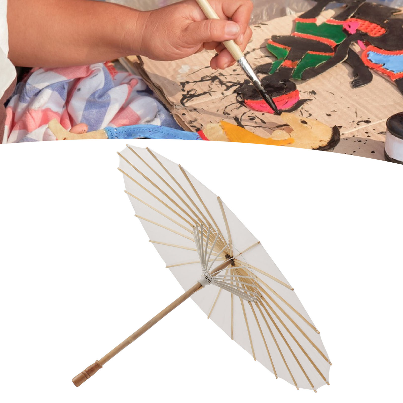 Diy-papierschirm – Handbemalt – Unbedruckter Papierschirm – Schirm Im Chinesischen Stil – Dekorativer Schirm – Geölter Weißer Papierschirm – Schirmdurchmesser: 83 Cm