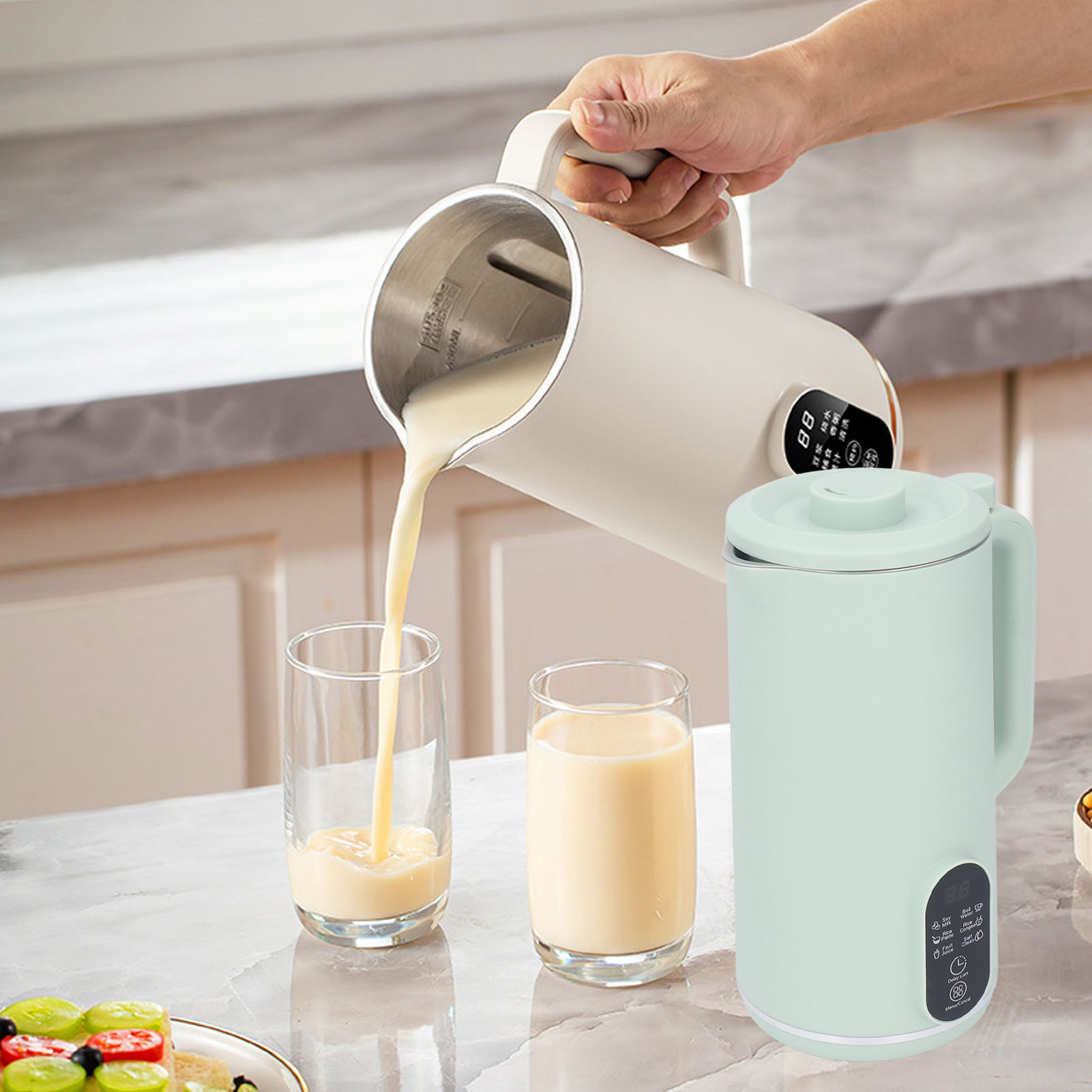 Kleiner, Intelligenter Standmixer Für Den Hausgebrauch, Multifunktional, Kein Kochen, Kein Filter, Vollautomatischer Mixer, Weiß.