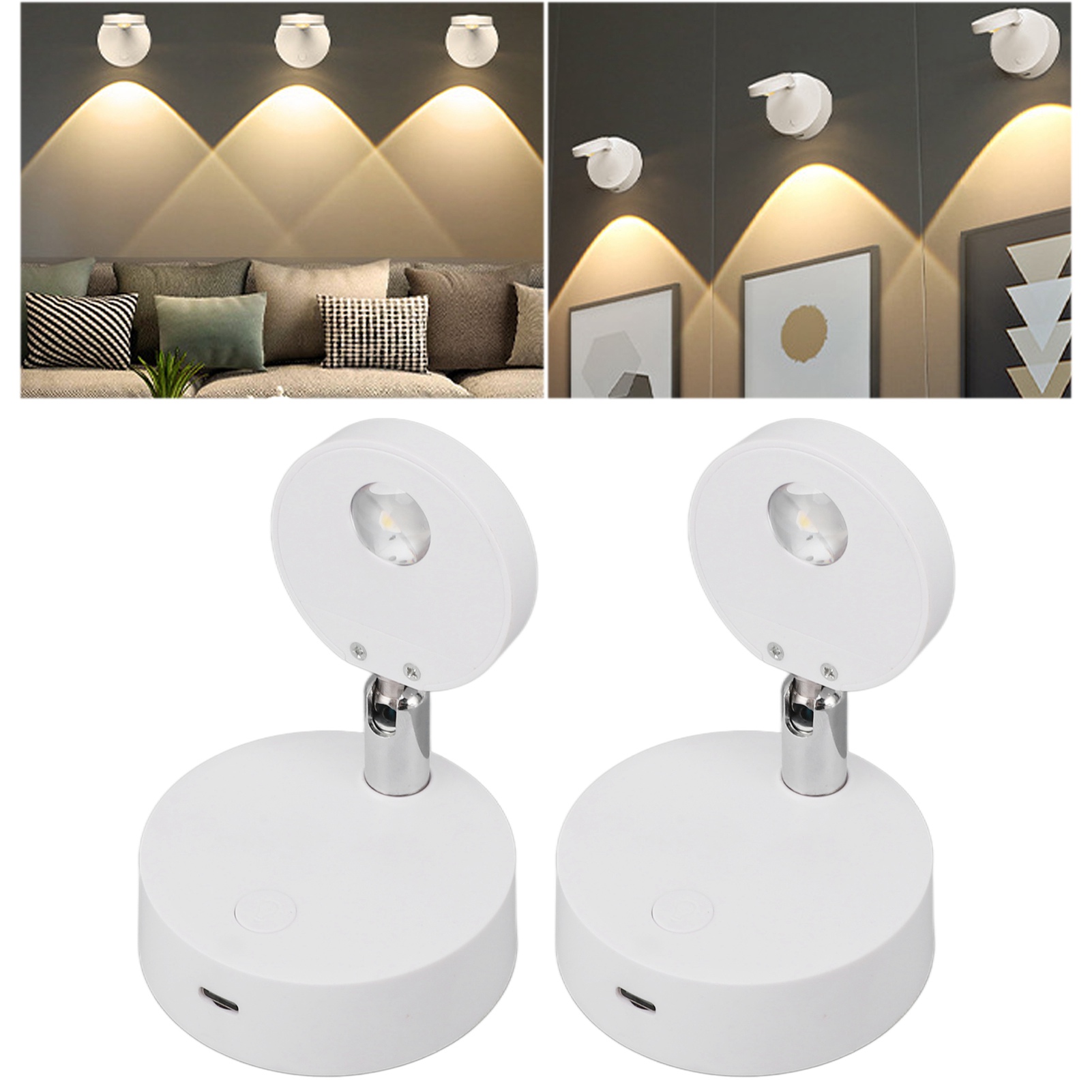 Wiederaufladbarer Led-projektor, Kunstgaleriebeleuchtung, Rgb-wandleuchte, Mini-vitrinenleuchte Mit 13 Farben, Drehbare Rgb-wandleuchte.
