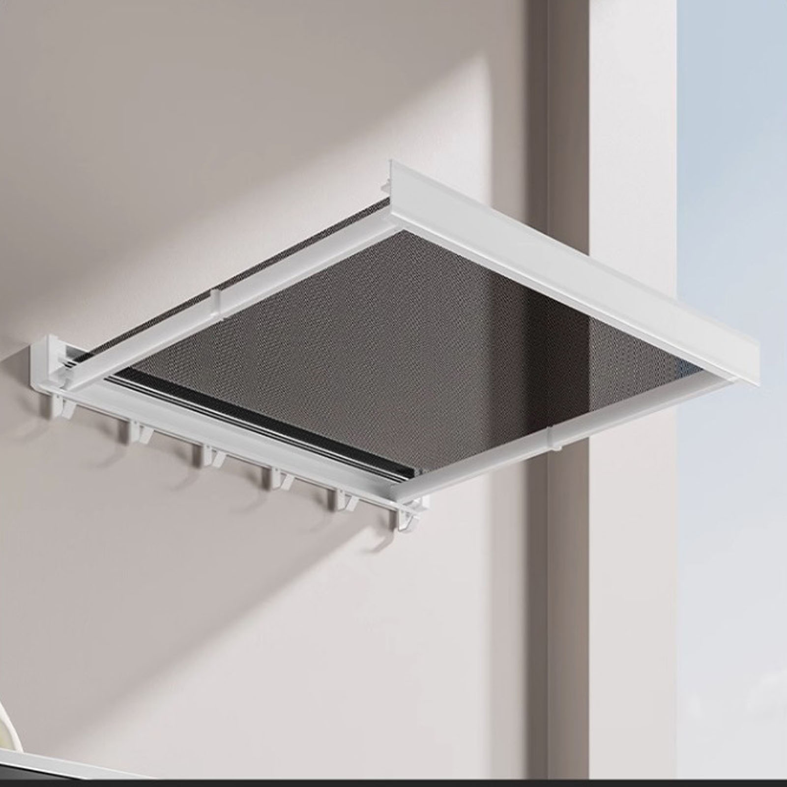 Wäscheleine Für Den Balkon, Wand-wäschesack, Wäscheständer Für Pullover, Zusammenklappbarer Wäschekorb, Wäschenetz, Teleskop-flachnetz, Weiß.