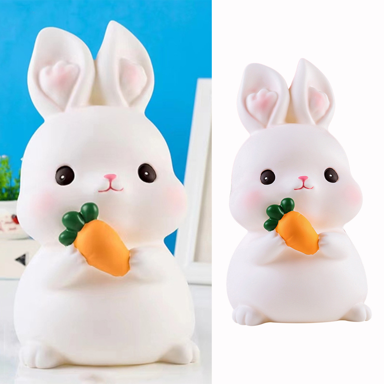 Spardose Aus Pvc Mit Dynamischer Ente Und Kaninchenmotiv, Niedlich Und Mit Großem Fassungsvermögen, Geeignet Für Jungen Und Mädchen, Kaninchen 18 Cm.