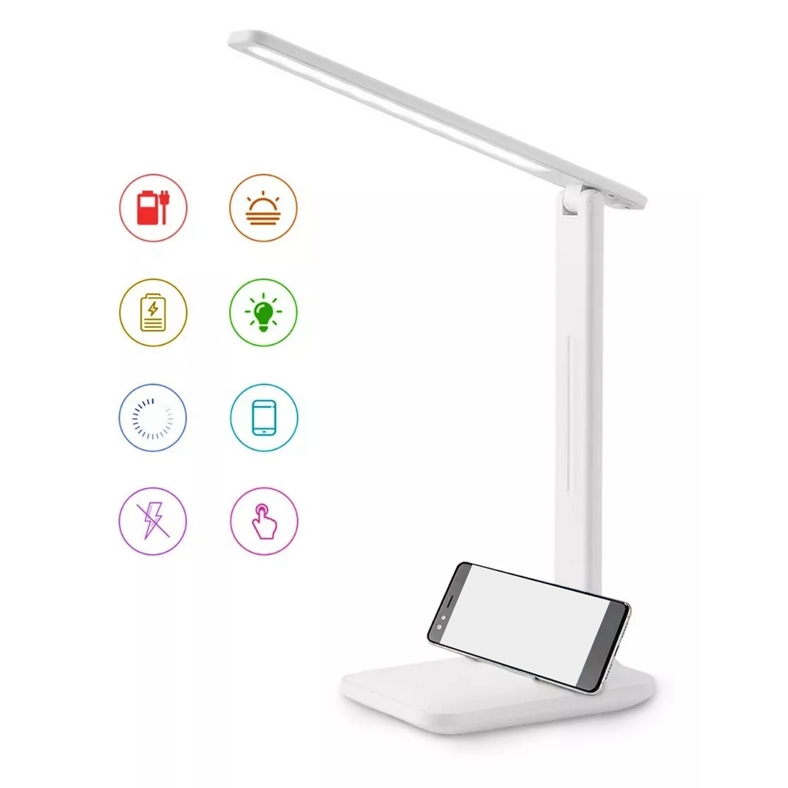 Schreibtischlampe Mit Augenschutz, Leselampe Für Schüler, Wiederaufladbare Dreifarbige Led-schreibtisch-, Schlafzimmer- Und Nachttischlampe.