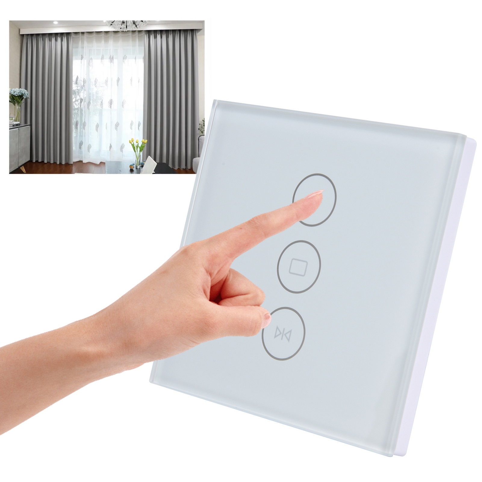 Intelligenter Wlan-vorhangschalter, Elektrischer Rollladenschalter, Fernsteuerung Per App/sprachsteuerung/touchscreen, Kompatibel Mit Alexa Und Google Home Für Ein Vernetztes Zuhause, Programmierbarer