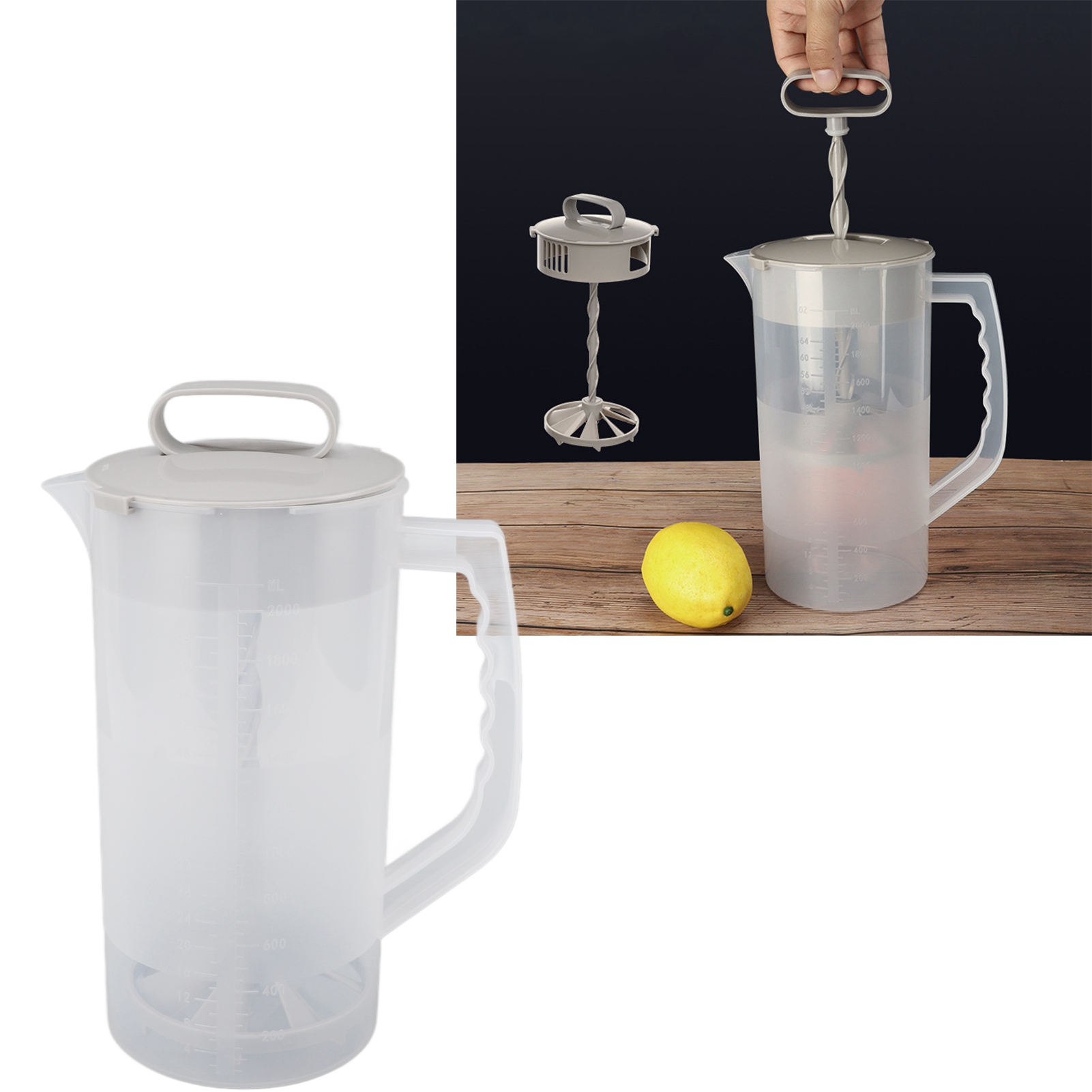2000-ml-druckteekanne, Manuelle Zitruspresse, Mixer