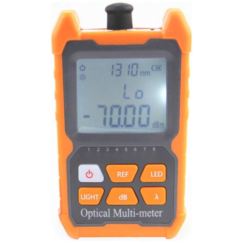 Optischer Leistungsmesser, Glasfaserkabeltester Mit 650-nm-rotlichtquelle, Messbereich -70 Bis +6 Dbm, Wellenlängen 850/1310/1550 Nm, Led-hintergrundbeleuchtung Und Taschenlampe, Speicher