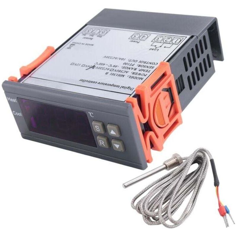 Temperaturregler – Pt100-sonde – Messbereich -99 Bis 400 °c – 220 V – Für Heiz- Und Kühlsysteme – 1 Stück
