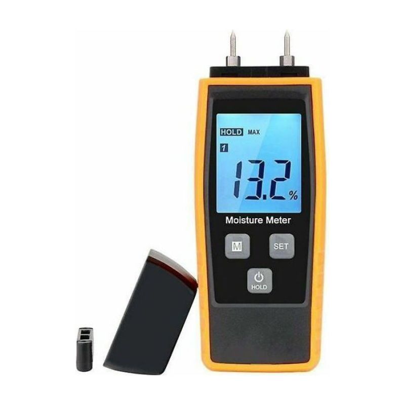 Feuchtigkeitsmessgerät – Für Holz Und Wände – Beleuchtetes Lcd-display – Messbereich Bis 88 % – 13 X 4,9 X 3 Cm – 200 G – 3 Aaa-batterien Im Lieferumfang Enthalten