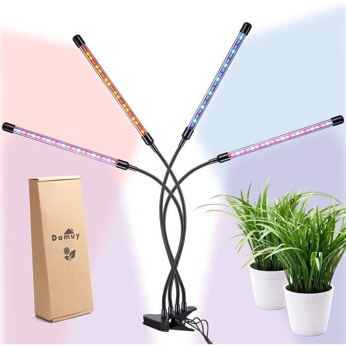 Domüy Led-pflanzenlampe – 4 Röhren – Vollfarblichtspektrum – Automatischer Timer