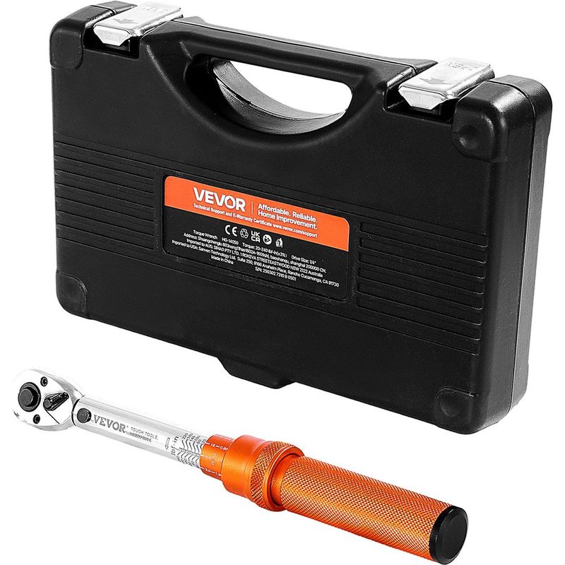 Drehmomentschlüssel Mit Klickfunktion, 1/4"-antrieb, 20–240 Lbf-in / 2,3–27,1 Nm, Bidirektionale Skala, 72 Zähne, Hohe Genauigkeit ±3 %, Inklusive Bits, Steckschlüsseln, Adaptern Und Verlängerung, Ver