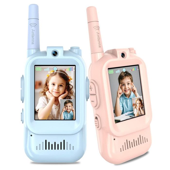 Walkie-talkie – Interaktives Videospielzeug Für Kinder – 650-mah-usb-akku (wiederaufladbar) – Hd-kamera Und Stimmverzerrer – Geschenkidee