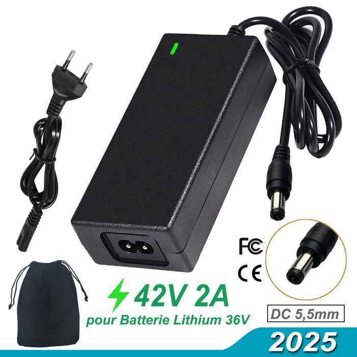 42v 2a Ladegerät Für Elektroroller, 36v Lithium-elektrofahrrad-akkuladegerät Mit Universaladapter Und Aufbewahrungstasche