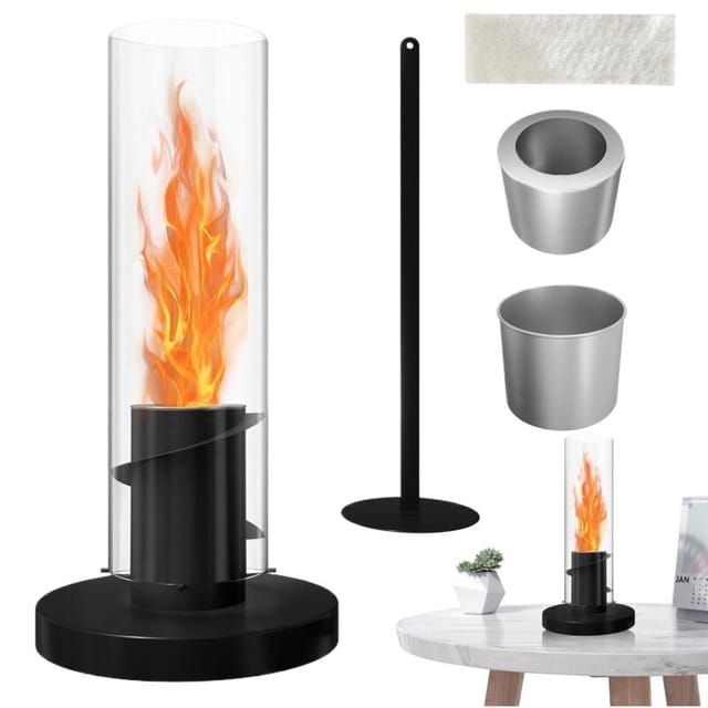 Ethanol-Kamin für den Innenbereich, Tischfeuerstelle, Tischlampe, Tischfeuerstelle, für drinnen und draußen, dekorativer Kamin, freistehender Kamin
