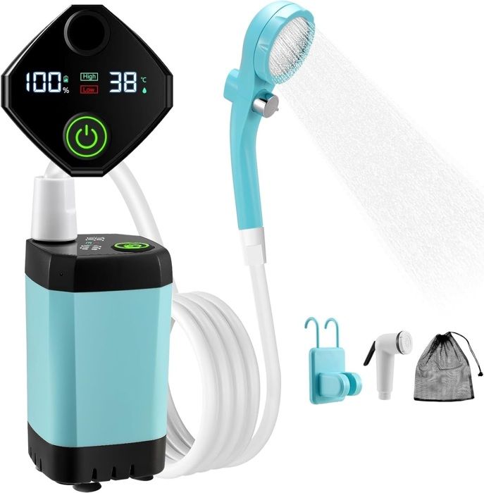 Tragbare Dusche – Camping – Elektrisch – 6000 Mah – Smart-display – 2 Strahlarten