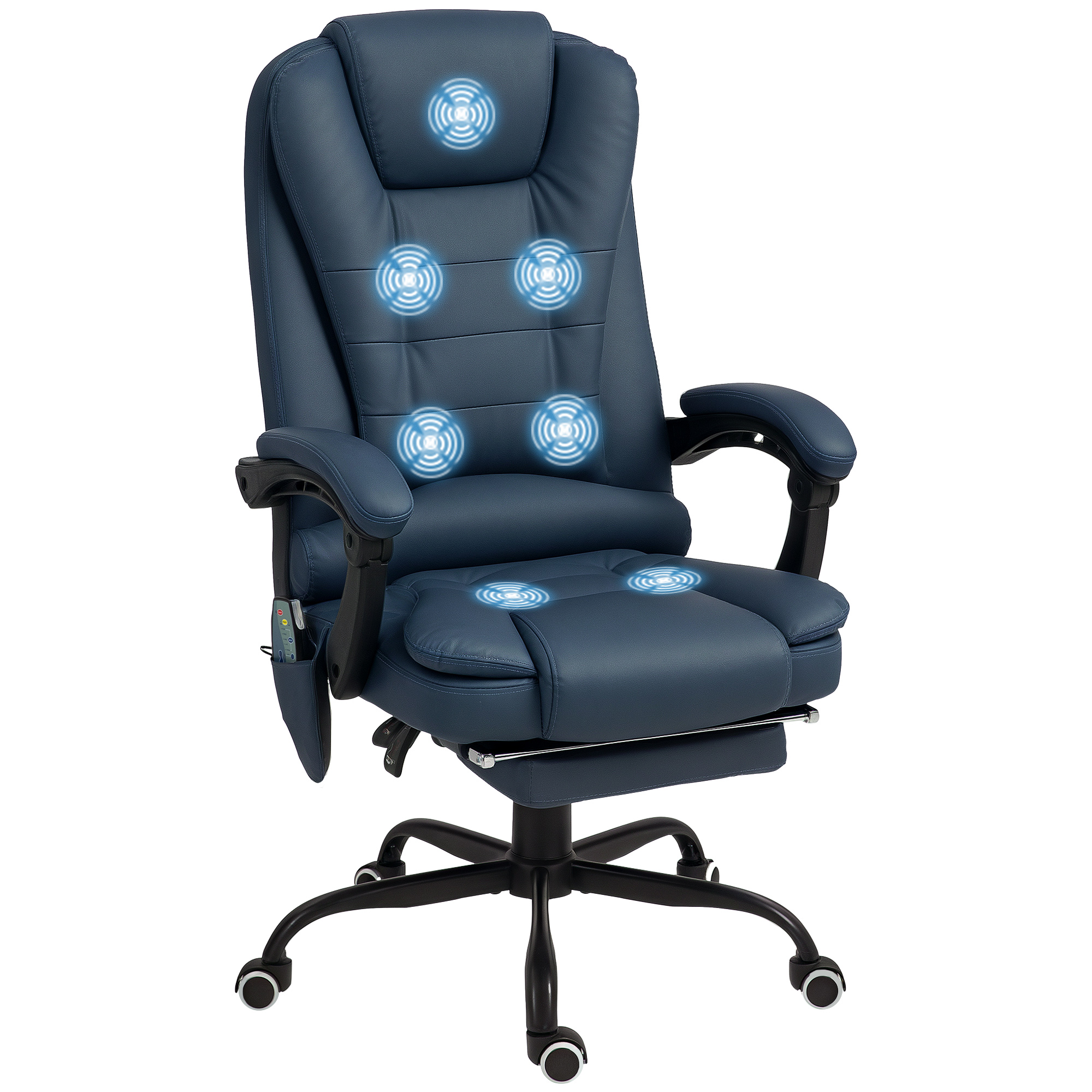 Verstellbarer Massage-bürosessel Für Das Homeoffice, Blau