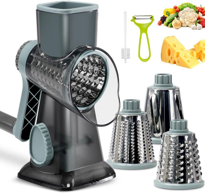 Küchenmandoline – Diffently – 3-klingen-schneider – Klingen Aus Edelstahl – Saugnapf – Blau