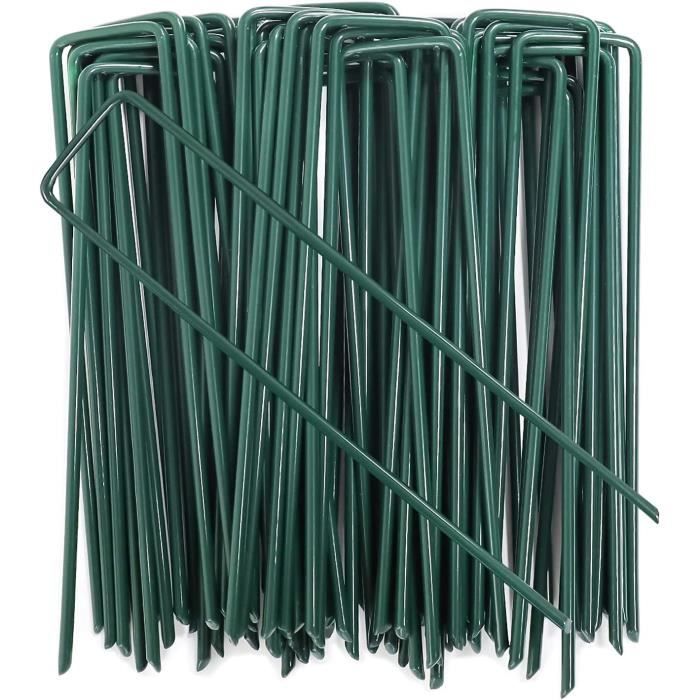 Befestigungspfähle – Verzinkter Stahl – 100 Stück – 150 X 25 Mm – 3 Mm – Grün