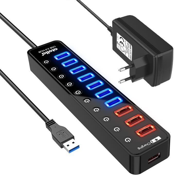 Atolla Usb 3.0 Hub – 11 Ports – Stromversorgung – Einzelschalter – Led