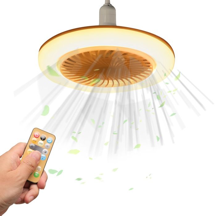 Deckenventilator Für Wohnzimmer, Fernbedienung, Schraubventilator, E27-glühbirne, Verstellbar, Für Schlafzimmer/studentenwohnheim, Kleine Aromatherapie-ventilatorleuchte
