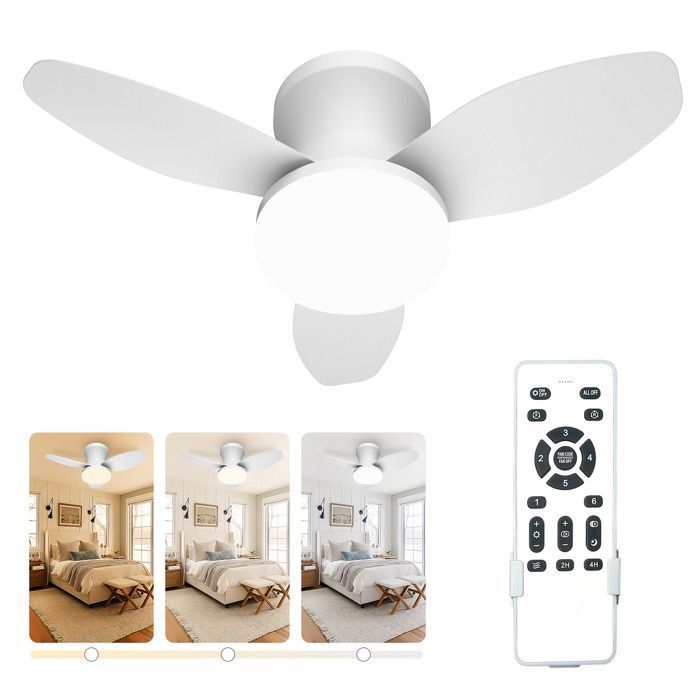 Deckenventilator - Tanbaby - 60 Cm - Dimmbar - 6 Geschwindigkeitsstufen - Leise Mit Fernbedienung
