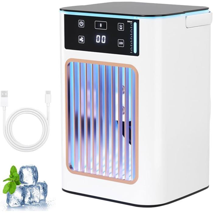 Tischventilator – Einzigartig – Mini-usb-klimaanlage – 900 Ml – 3 Geschwindigkeitsstufen – Flüsterleise