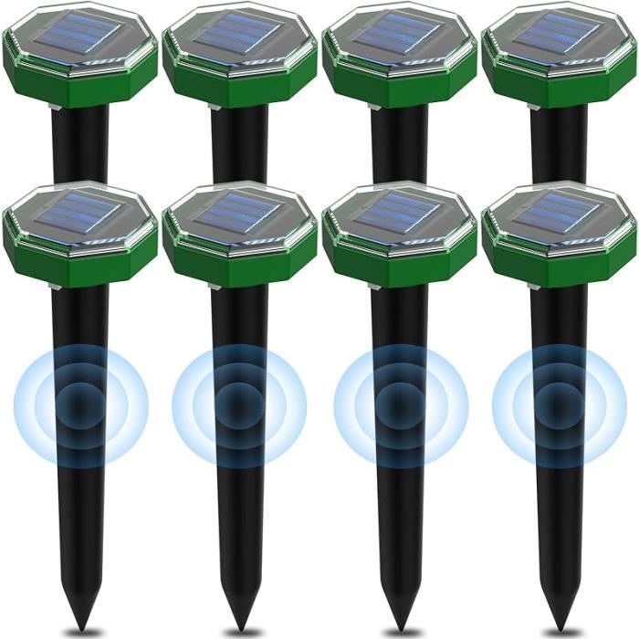 Solarbetriebener Ultraschall-maulwurfsvertreiber (8 Stück), Ip65 Wasserdicht, Für Den Außenbereich Oder Garten
