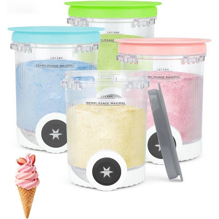 Creami Ninja Swirl-behälter – 4 Stück, Behälter Für Creami Ninja Nc701eu Nc700, Eiscremebehälter Mit Auslaufsicheren Deckeln