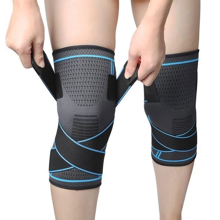 Sport-kniebandage, 2-teilige Verstellbare Elastische Kniebandage, Sport-kompressions-kniebandage, Patella-kniebandage Und