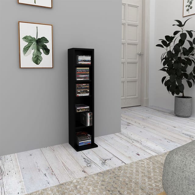 Vitalispa - CD-Regal, Schwarz, 21 x 91.8 cm, Vicco