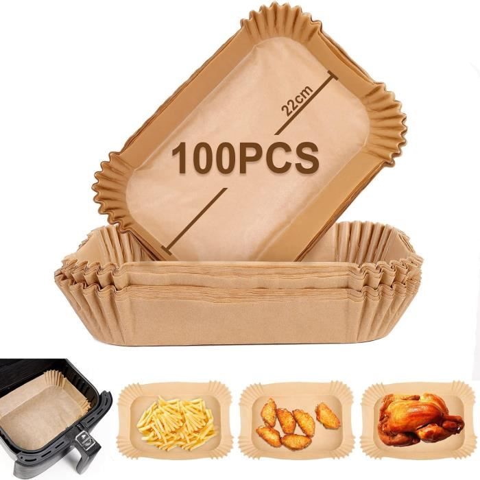 Airfryer-backpapier - Aiqinu - 100 Stück - 22 X 14 Cm - Bpa-frei - Ungebleicht