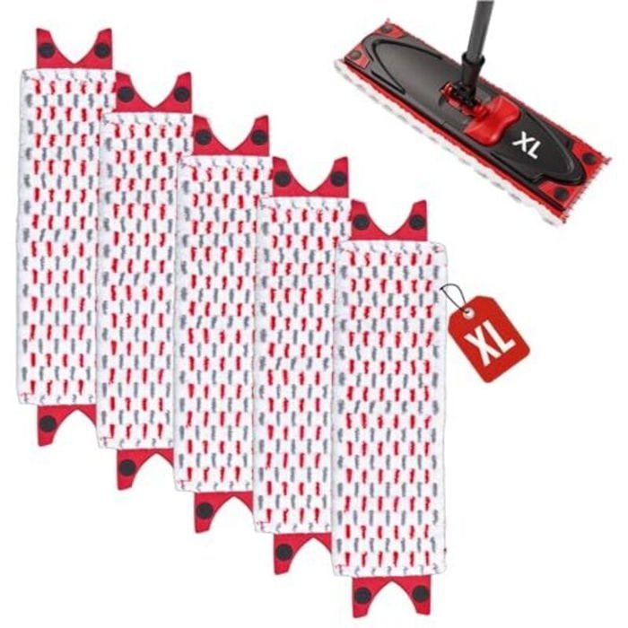 Okz Mikrofaser-moppbezug – 5 Stück – Für Vileda Ultramax Xl – 51 X 14 Cm – Wiederverwendbar – Maschinenwaschbar