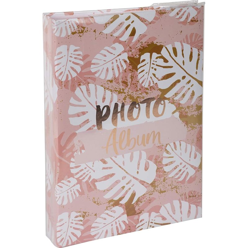 Fotoalbum Mit Einsteckfächern – Tropische Pastelltöne – Für 300 Fotos (10 X 15 Cm) – 100 Seiten – Maße: 22,5 X 32,5 Cm – Einband Mit Rosa Akzenten
