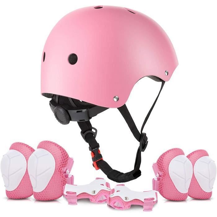 Fahrrad-schutzausrüstung Für Kinder – Rosa – Verstellbar – Helm, Knieschoner, Ellbogenschoner, Handgelenkschützer