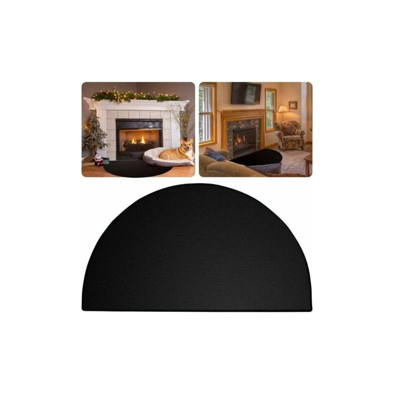 Feuerfester Kaminschutz 122 X 76 Cm – Doppelseitige Fiberglasmatte – Hitzebeständig Bis 1000 °c Für Den Innen- Und Außenbereich – Chrom