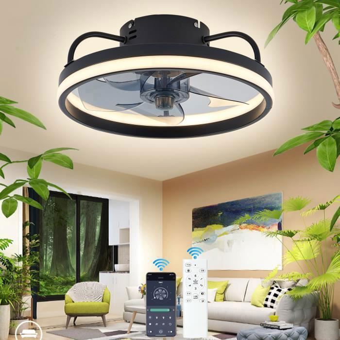 Uverbon Deckenventilator, 6 Geschwindigkeitsstufen, Leise, Dimmbar, 3 Farben Mit Fernbedienung, 33 Cm Deckenventilator