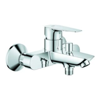 BauEco 1-Loch-Einhand-Wannenbatterie Chrom, Wandmontage, mit Temperaturbegrenzer, S-Anschlüsse - Grohe