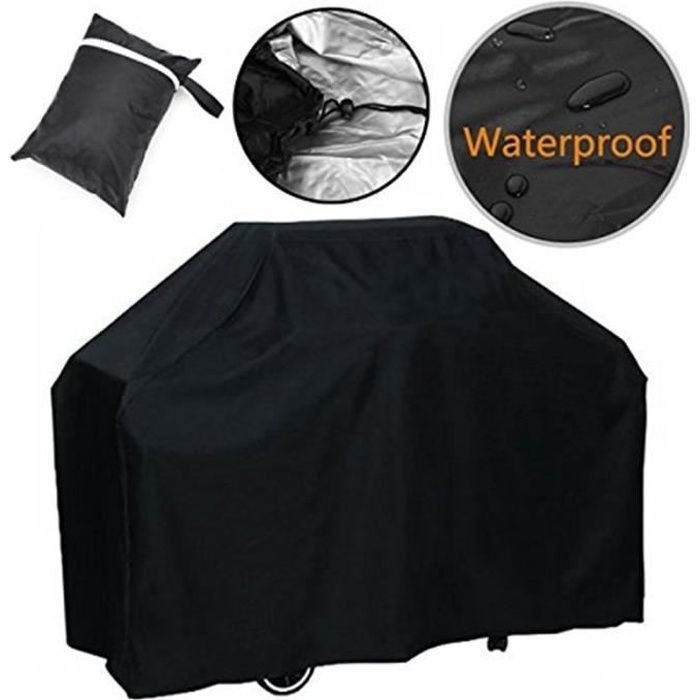 Schutzhülle Für Grill – Wasserdicht – Uv-beständig – Polyester – Schwarz – 145 X 61 X 117 Cm