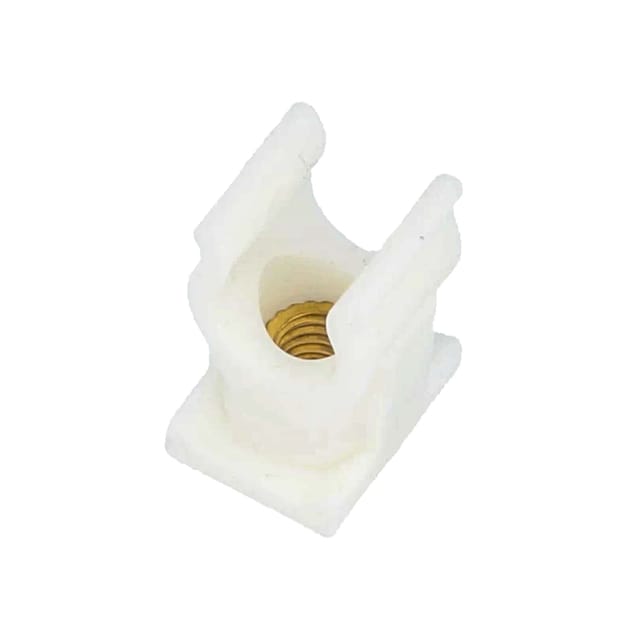 Tecuro - Rohrclip einfach - ø 12 mm - Kunststoff weiß mit Messing-Gewindebuchse