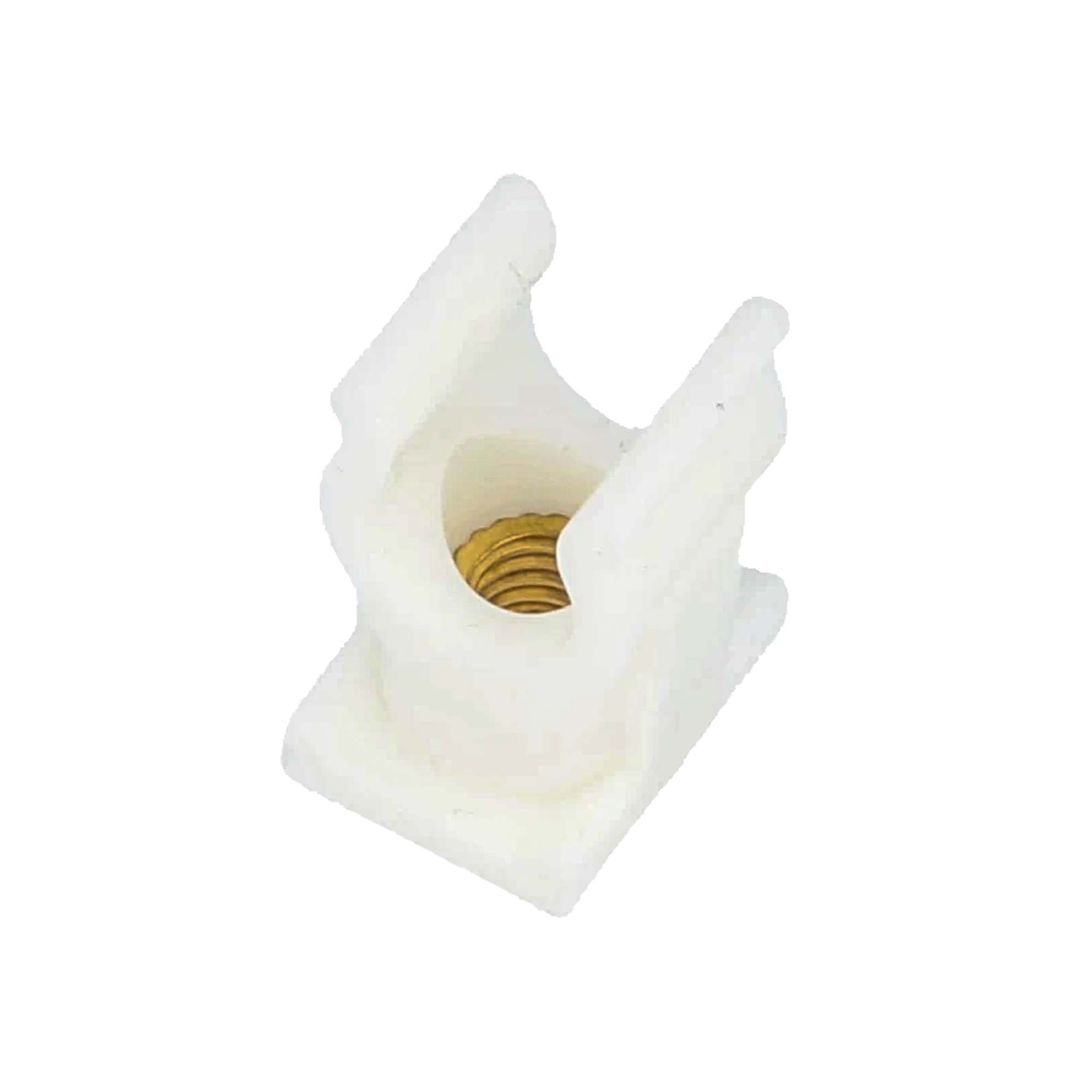 Tecuro - Rohrclip einfach - ø 16/18 mm - Kunststoff weiß mit Messing-Gewindebuchse